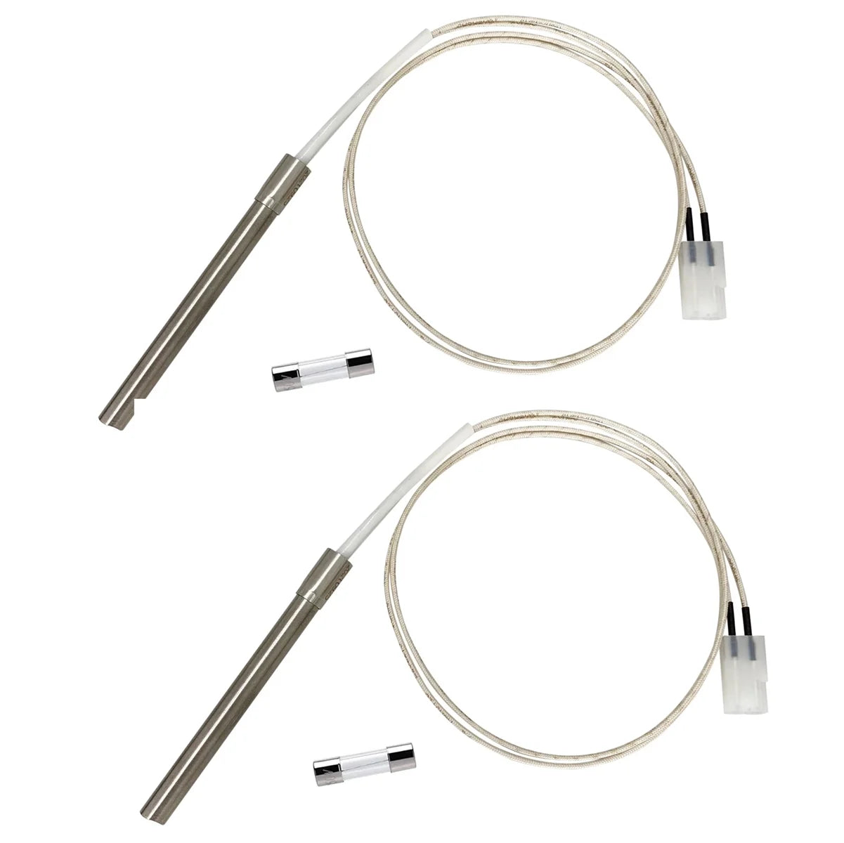 2 Packs Igniter Replacement Rod for Pit Boss / Traeger and Camp Chef Pellet Grills, Hot Rod Ignitor Parts Kit with 2pc Fuse, 200W 120V