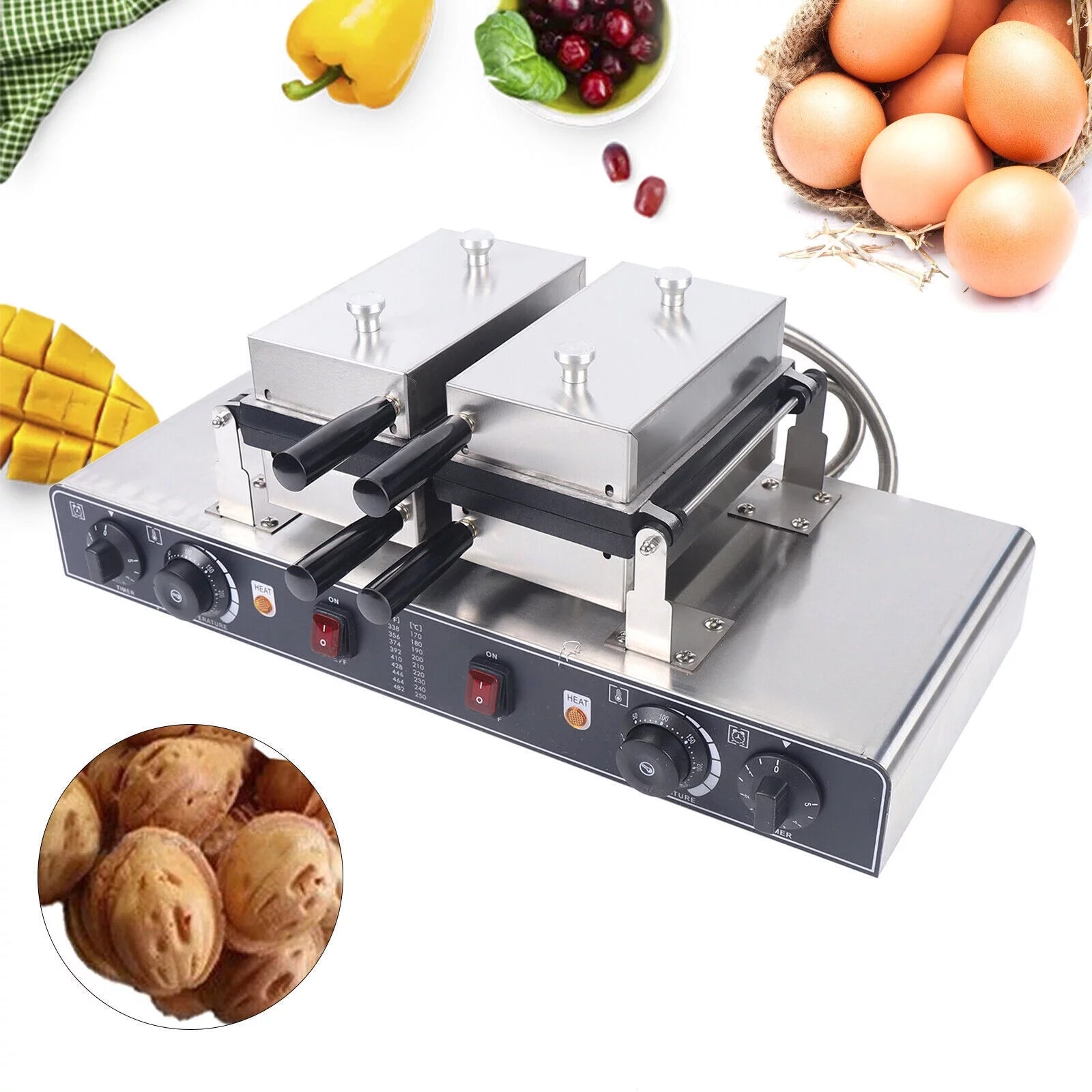 Commercial Electric Mini Dutch Cake Baker 20 Holes Waffle Maker Device Nonstick