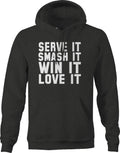 Serve Smash Win Love Volleyball Tennis Sweatshirt for Men Small Dark Gray