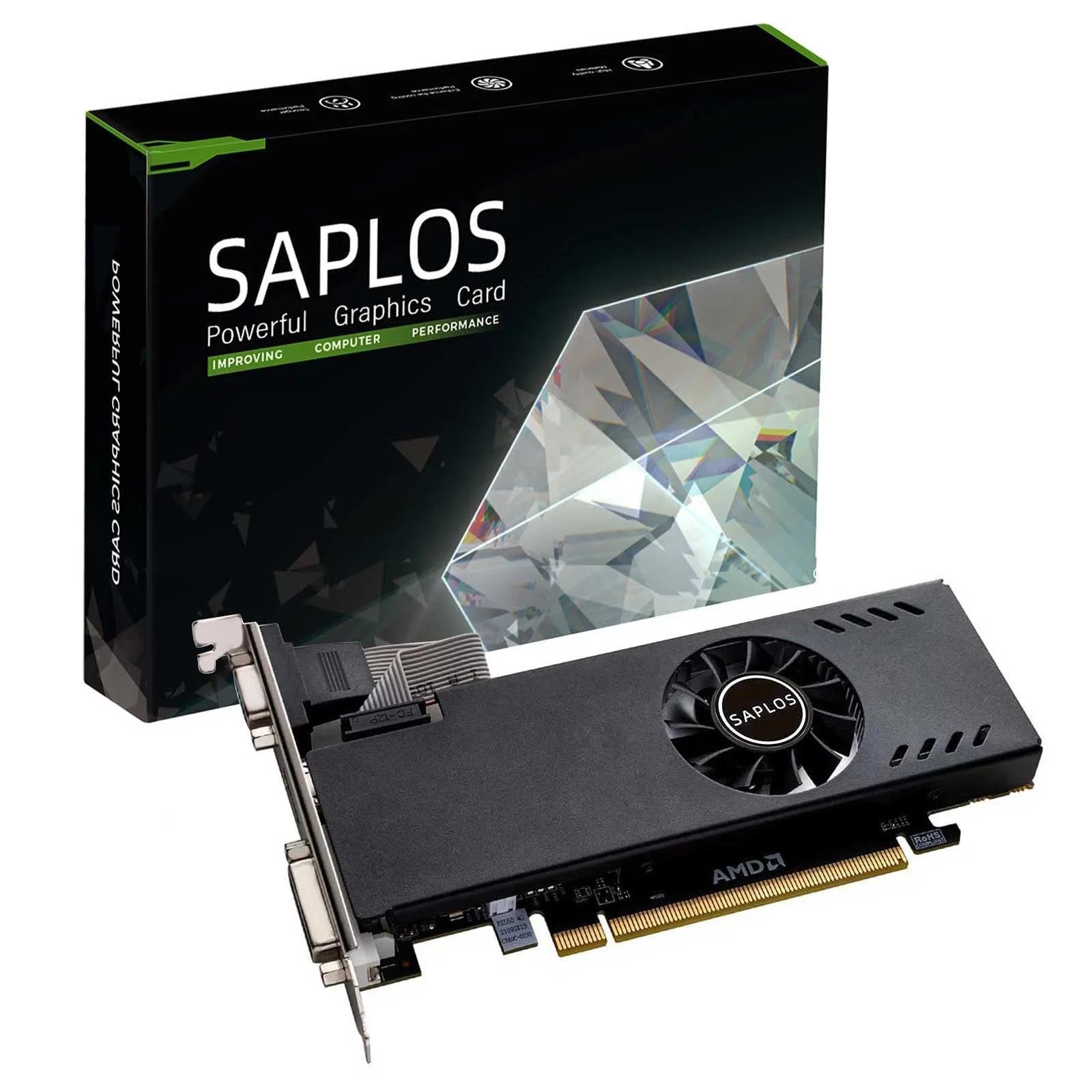SAPLOS Radeon RX 550 Gaming Graphics Card,4GB,GDDR5,128 Bit,VGA DVI-D HDMI,Low Profile GPU,PCI Express X8,PC Video Card