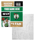 Boston Celtics NBA Colorblock Personalized Silk Touch Sherpa Throw Blanket
