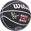 A'ja Wilson and Jackie Young Las Vegas Aces Autographed Wilson 2023 WNBA Champions Collector Basketball - Fanatics Authentic Certified