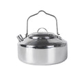OWSOO Outdoor Stainless Steel Kettle Locking Handle Camping Hung Pot Portable Coffee Pot Picnic Cooker 1L Teapot Cooking Accessory
