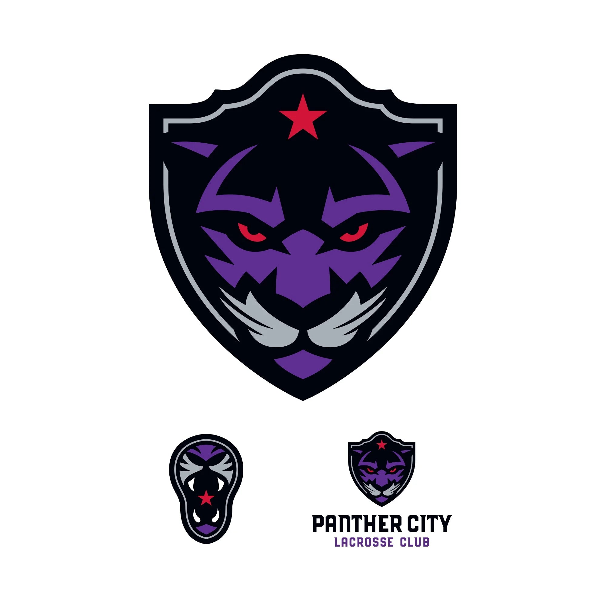 Fathead Panther City Lacrosse Club Three-Pack X-Large Logo Removable Wall Decal Set