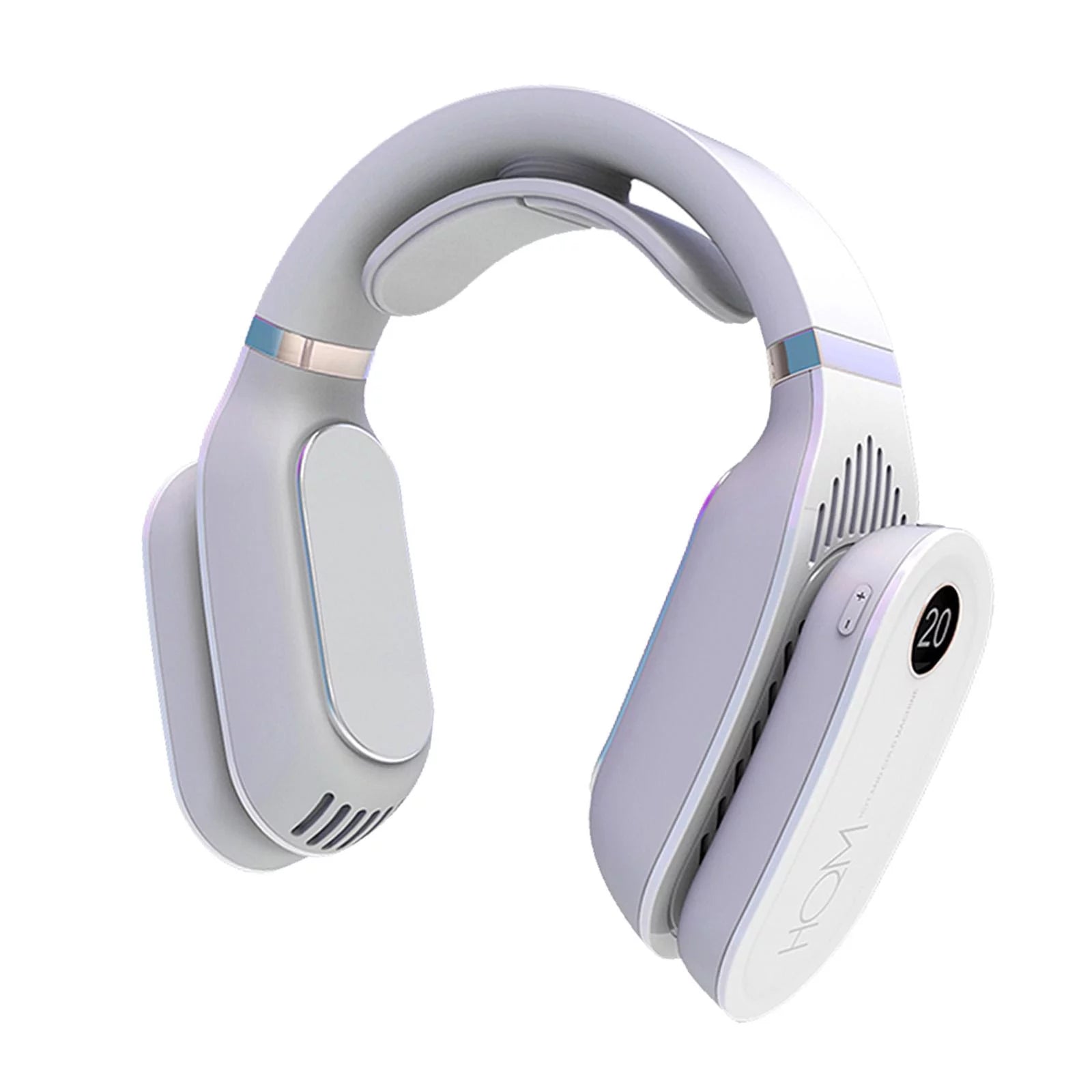 USB Hanging Cooling Heater Warmer Air Conditioner Neck Handsfree, And Durable, And Has No Charging , White -B
