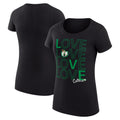 Women's G-III 4Her by Carl Banks Black Boston Celtics Basketball Love Fitted T-Shirt
