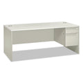 HON H38293R.B9.Q 72 in. x 36 in. x 30 in. 38000 Series Right Pedestal Desk - Light Gray/Silver
