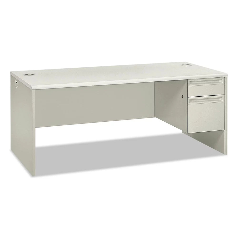 HON H38293R.B9.Q 72 in. x 36 in. x 30 in. 38000 Series Right Pedestal Desk - Light Gray/Silver