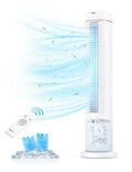 Paris Rhone Evaporative Air Tower Fan Anion Humidify,Tower Fan Oscillating Swamp Cooler 43 White