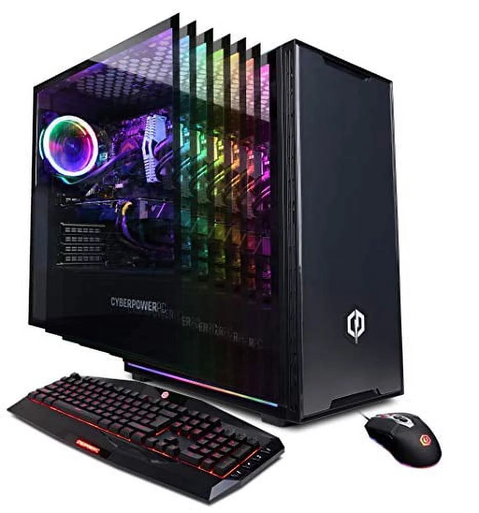 CyberpowerPC Gamer Supreme Liquid Cool Gaming PC, Intel Core i7-9700K 3.6GHz, NVIDIA GeForce RTX 2070 Super 8GB, 16GB DDR4, 240GB SSD, 2TB HDD, WiFi Ready & Win 10 Home (SLC10340CPGV2, Black)