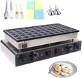 Miumaeov Mini Dutch Pancake Baker Maker, Commercial Electric Nonstick 50Pcs Poffertje Mini Waffle Pancake Maker Stainless Steel for Restaurants, Cafes Shops