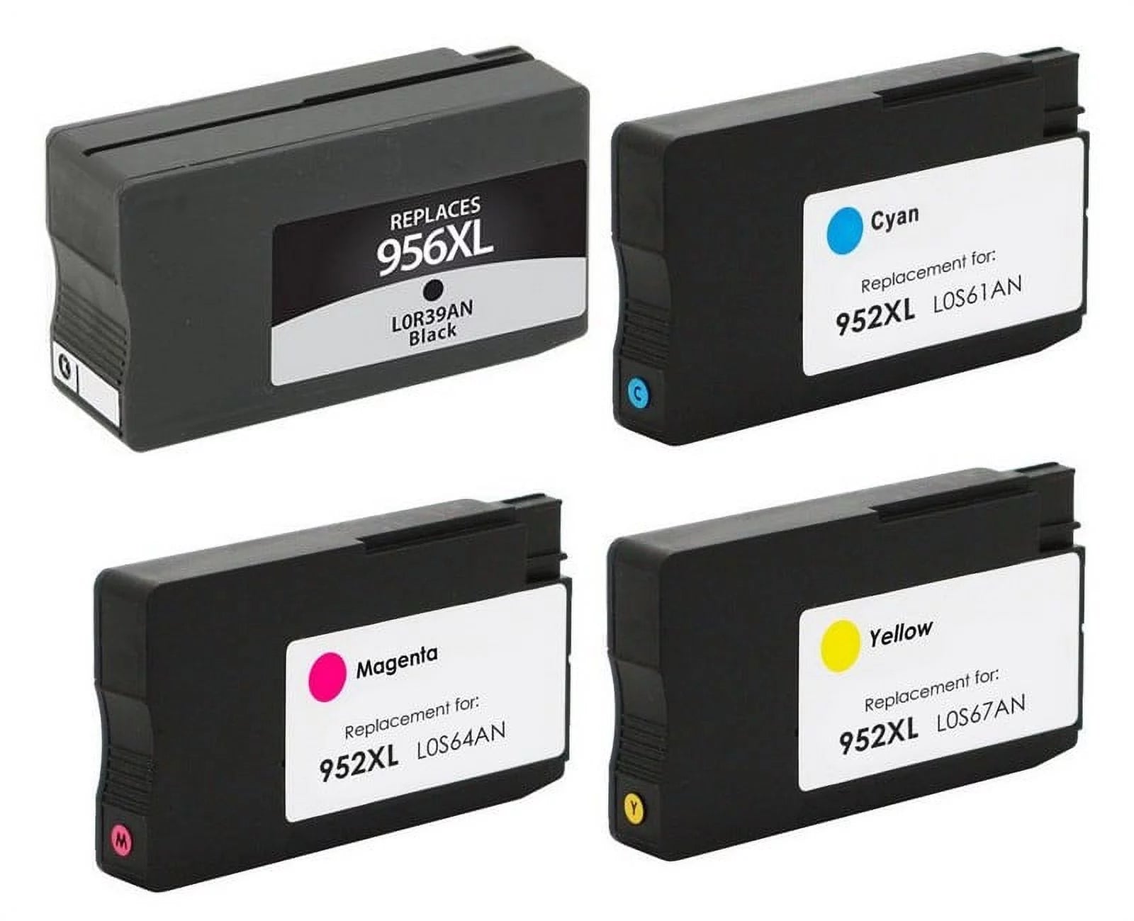 PrinterDash Replacement for OfficeJet Pro 7720/7730/8200/8210/8700/8720/8725/8730/8740 High Yield Inkjet Combo Pack (BK/C/M/Y) (NO. 956XL/NO. 952XL) (L0R39AN_1PK/N9K27AN_1PKMP)
