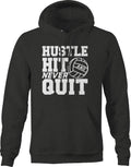 Hustle Hit Never Quit Volleyball Sports Sweatshirt for Men Small Dark Gray