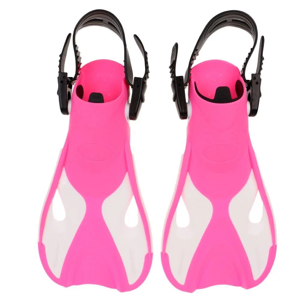 1 Pair Swim Floating Training Flippers with Adjustable Open for Swimming Diving Water Sports - Pink