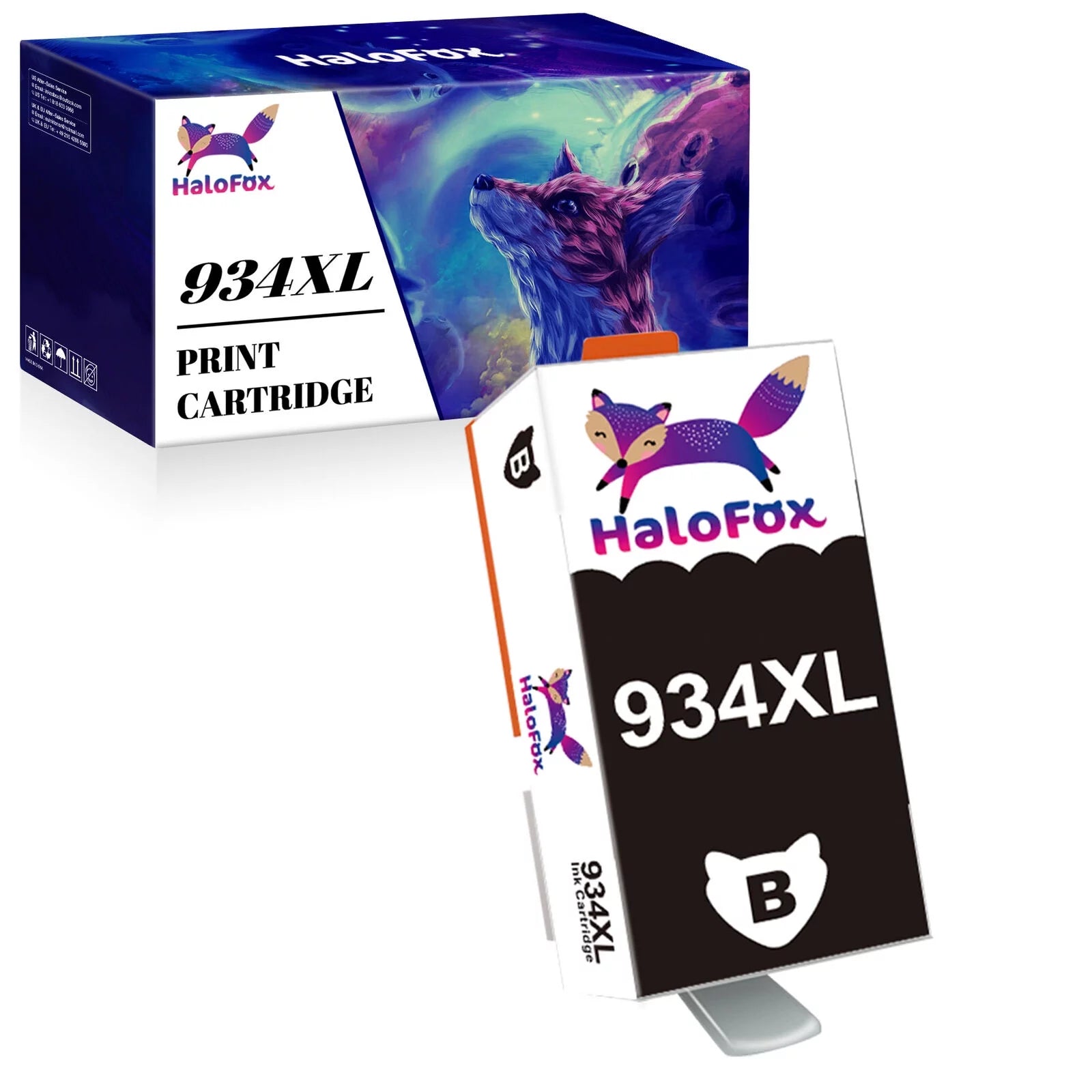 HaloFox Compatible Ink Cartridge Replacement for HP 934 XL 935 935XL 934XL for Officejet Pro 6230 6830 6835 Officejet 6220 6812 6815 6820 (1 BK Pack)