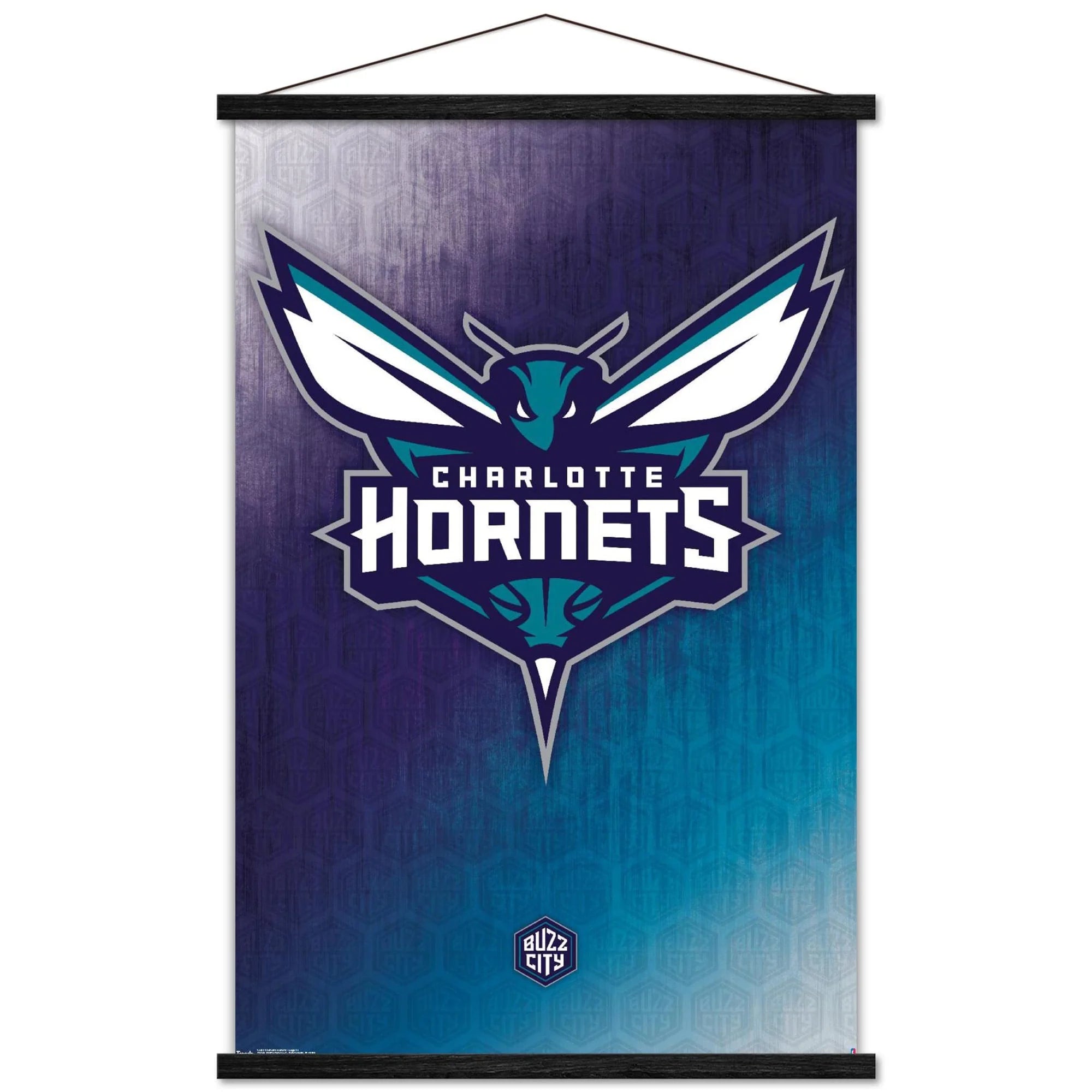 NBA Charlotte Hornets - Logo 14 Wall Poster with Wooden Magnetic Frame, 22.375 x 34