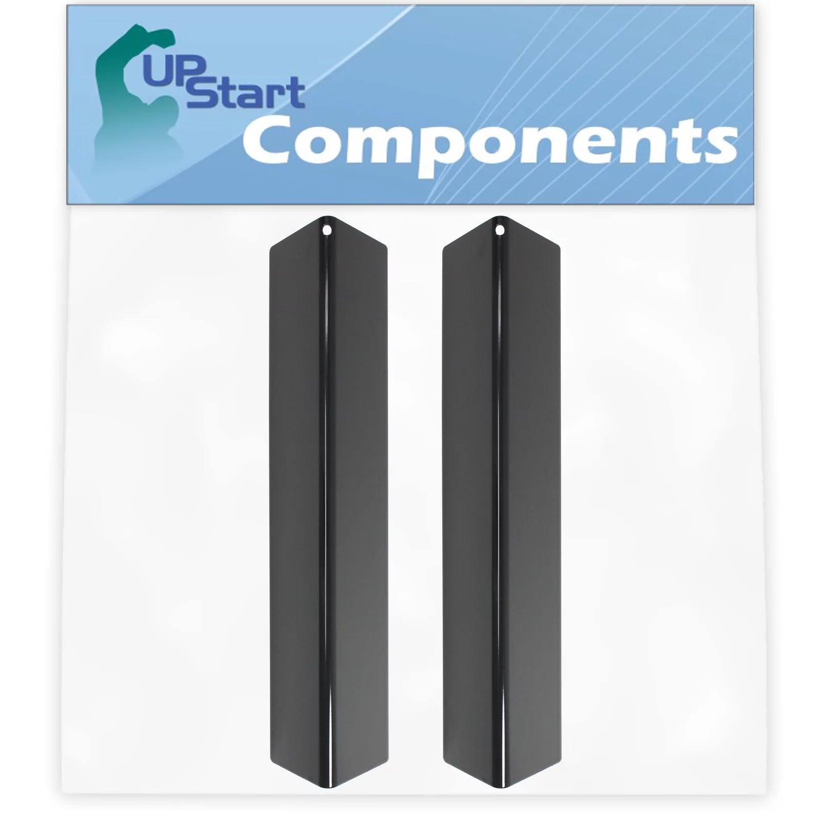 2 Pack BBQ Grill Heat Shield Plate Tent Replacement for Weber 46110001, 7635, 46100001, 47100001, 46310001, 46113101 - Porcelain Steel Flame Tamer, Flavorizer Bar, Vaporizer Bar, Burner Cover 15 1/4