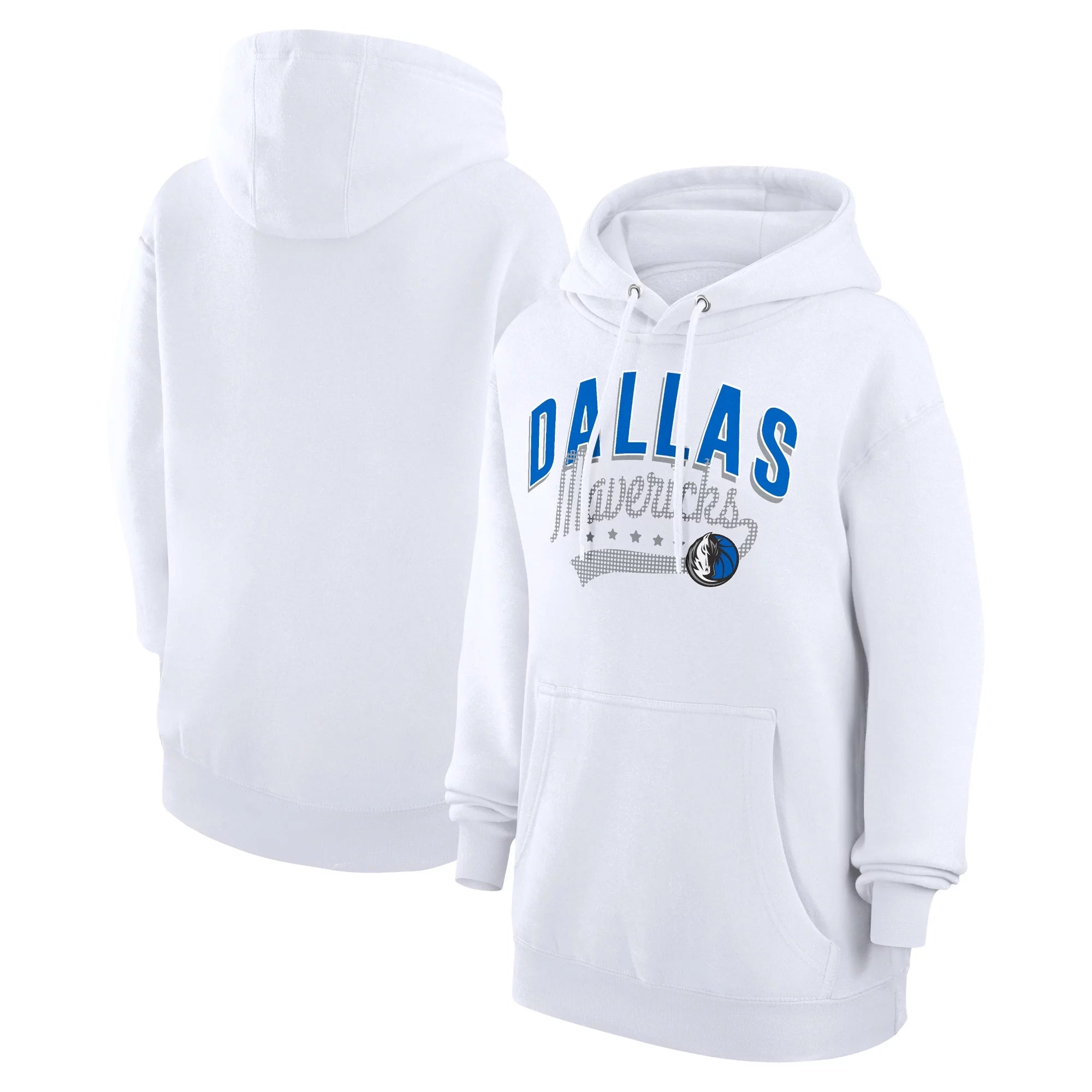 Women's G-III 4Her by Carl Banks  White Dallas Mavericks Filigree Logo Pullover Hoodie