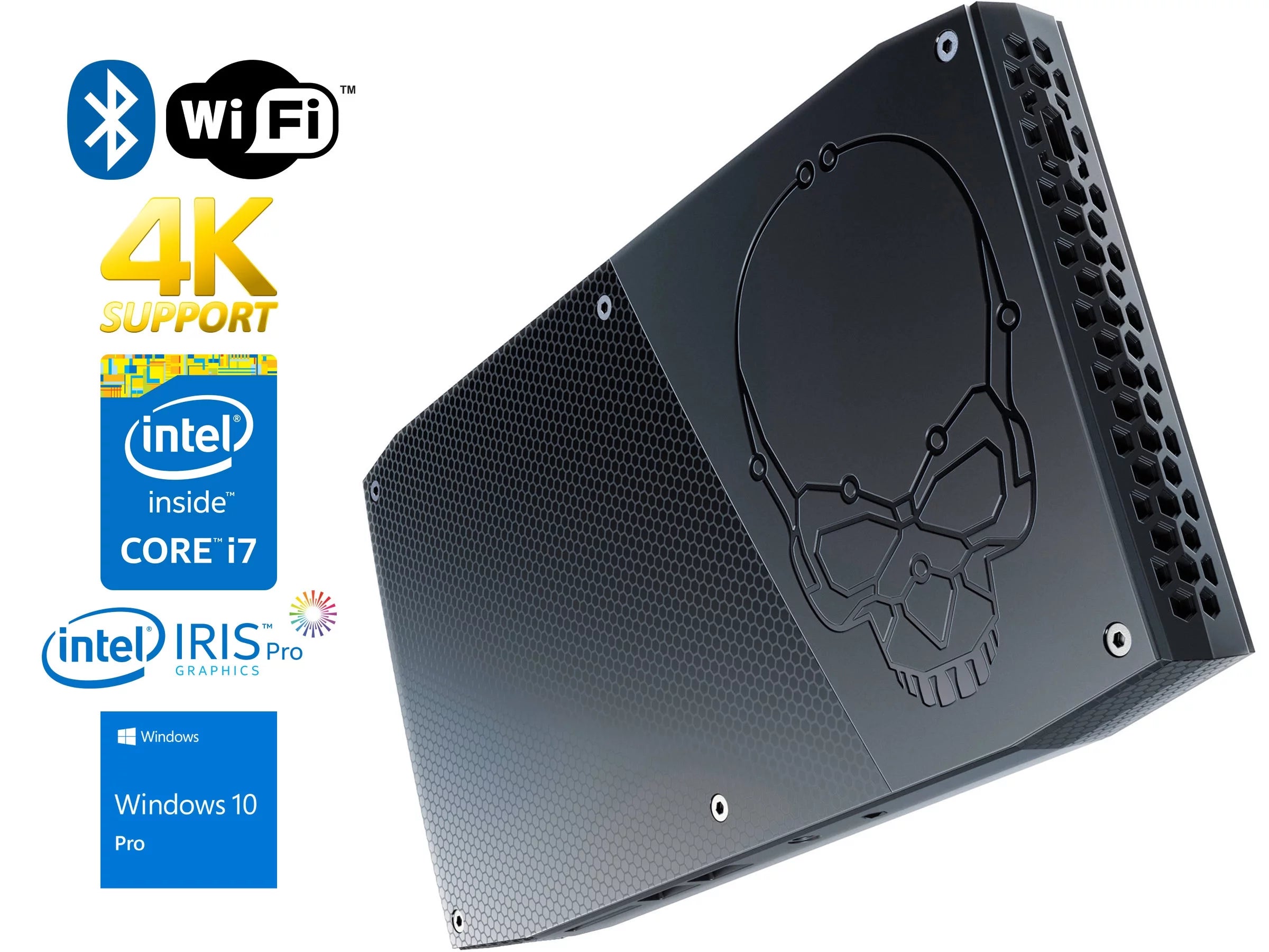 Used Intel NUC6i7KYK Mini Desktop, Intel Quad-Core i7-6770HQ Upto 3.5GHz, 4GB RAM, 128GB SSD, MiniDP, HDMI, Card Reader, Wi-Fi, Bluetooth, Windows 10 Pro