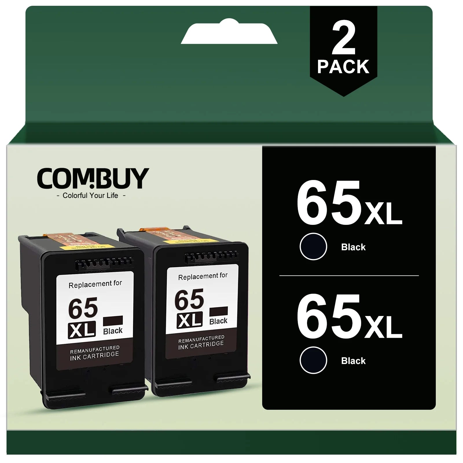 65XL Ink Cartridge for HP 65XL Black Ink Cartridge for HP DeskJet 3772 3752 3755 Envy 5055 5010 5000 Printer