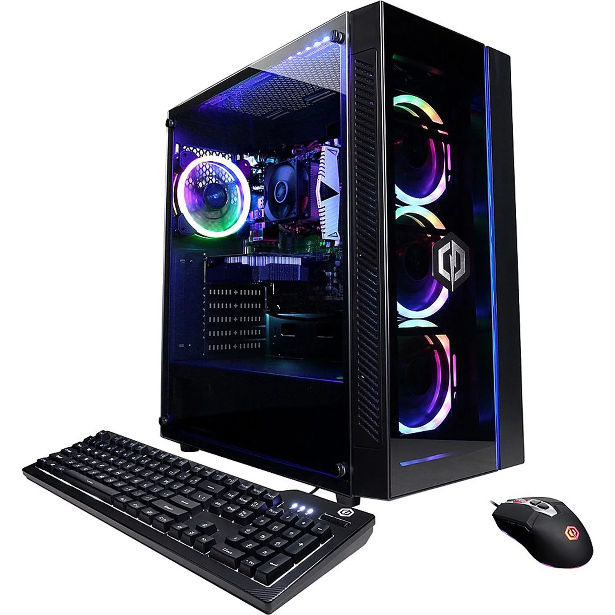 CyberPowerPC Gamer Master Gaming Desktop, AMD Ryzen 3 4100, 8GB DDR4, NVIDIA GeForce RTX 3050 8GB, 500GB SSD, Windows 11 Home (64-Bit), Black, GMA8840CPGV6