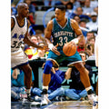 Alonzo Mourning Charlotte Hornets Unsigned Backing Down Shaquille O'Neal Photograph
