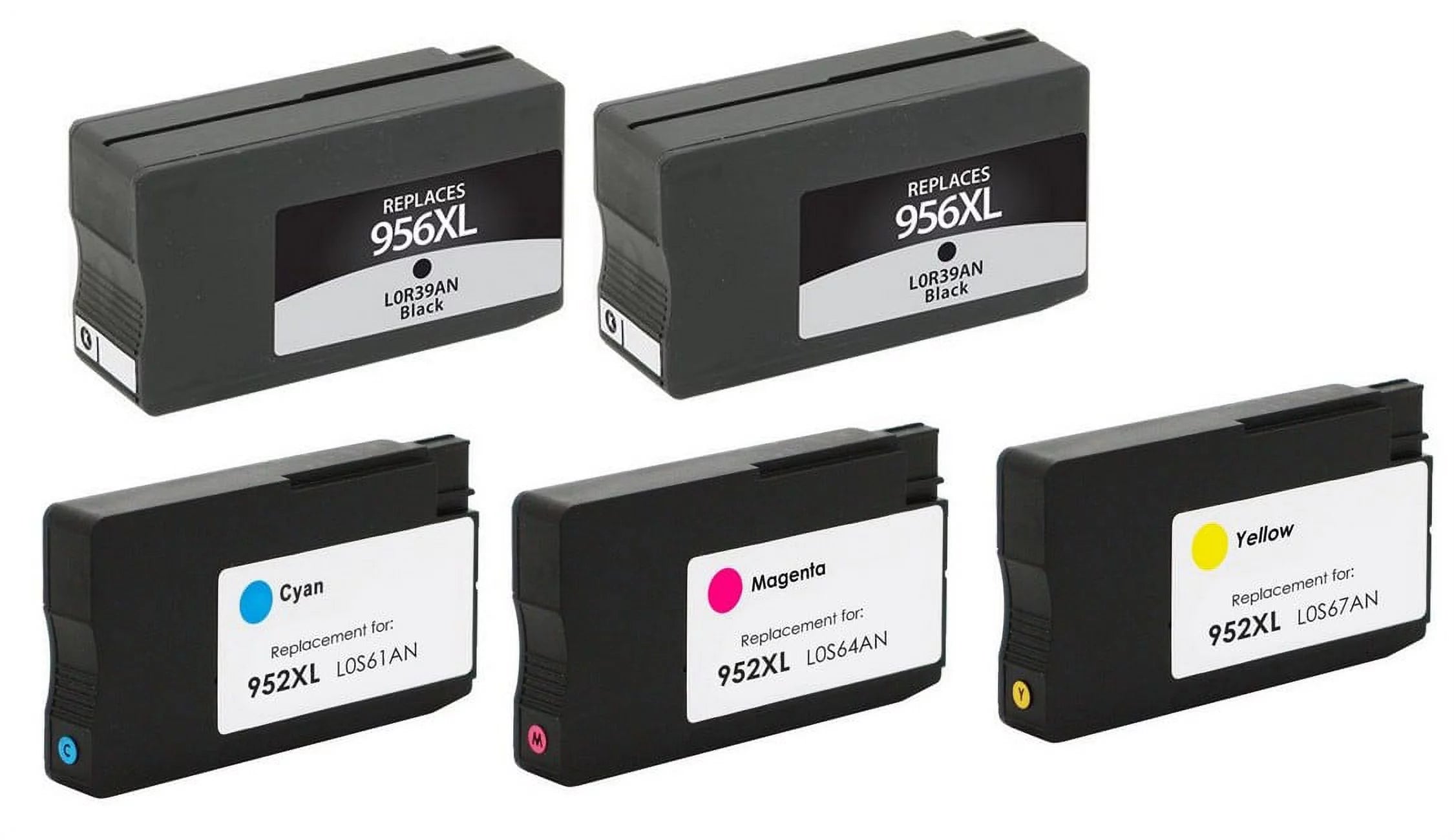 PrinterDash Replacement for OfficeJet Pro 7720/7730/8200/8210/8700/8720/8725/8730/8740 High Yield Inkjet Combo Pack (2-BK/1-C/M/Y) (NO. 956XL/NO. 952XL) (L0R32B1CMY)