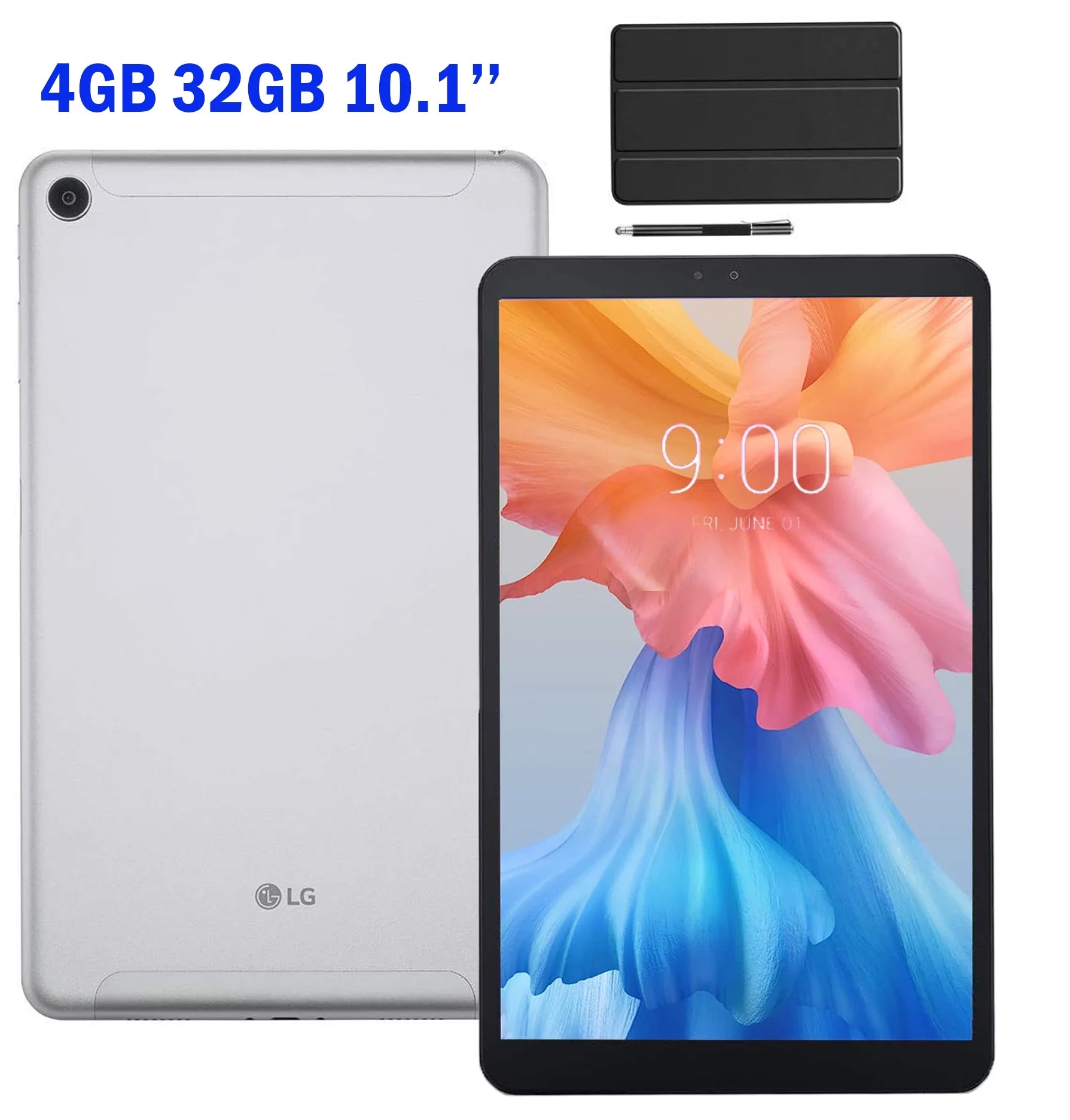 LG G Pad 5 T600 10.1 inches 32GB Unlock, LM-T600QSCCASV with Tigology Stylus Pen & Tablet Case Cover