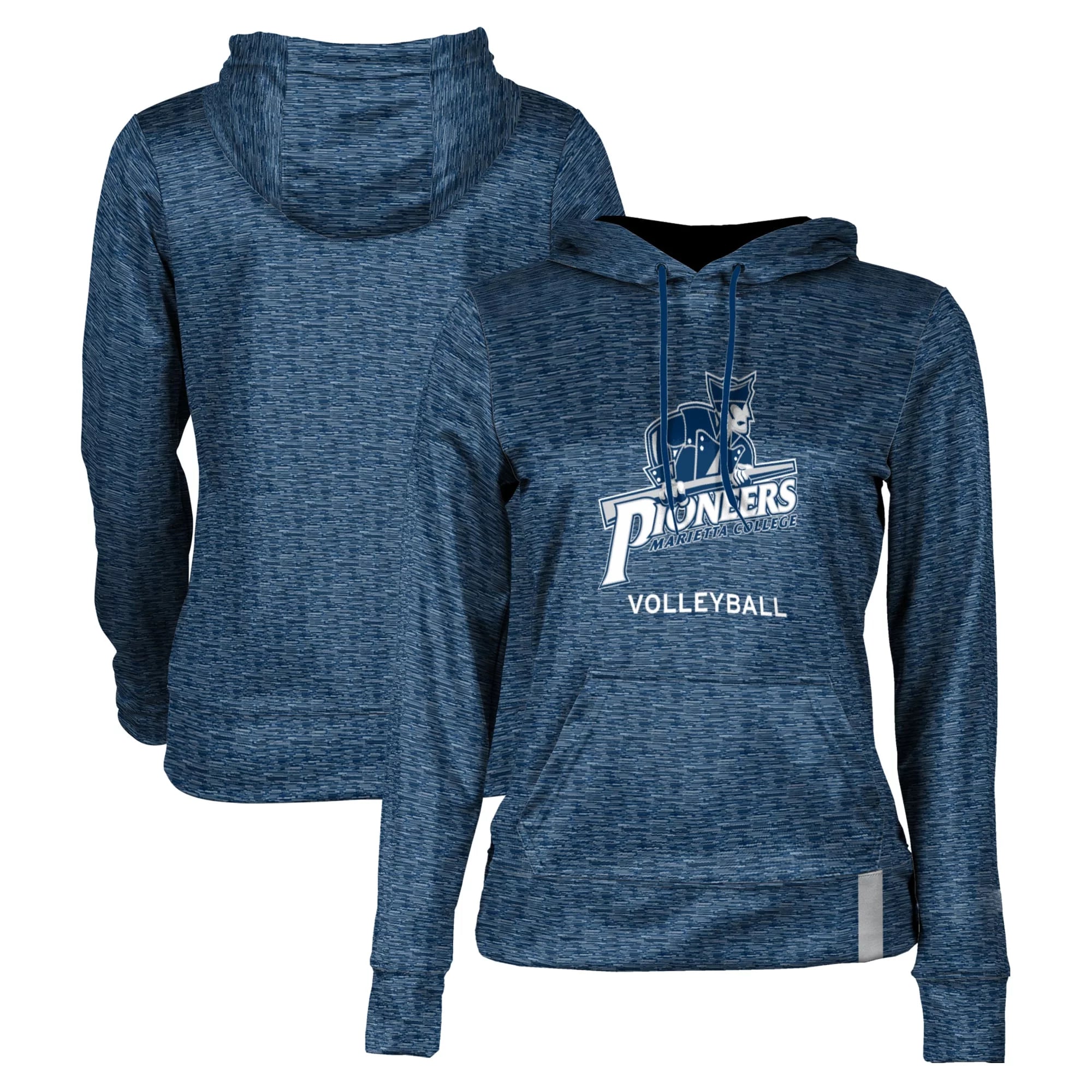 Women's Navy Marietta College Pioneers Volleyball Pullover Hoodie