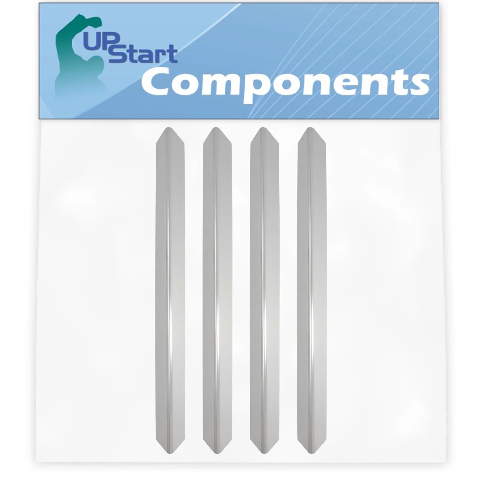4-Pack BBQ Grill Heat Shield Plate Tent Replacement Parts for Weber 83770001 - Compatible Barbeque Stainless Steel Flame Tamer, Guard, Deflector, Flavorizer Bar, Vaporizer Bar, Burner Cover 24 1/2