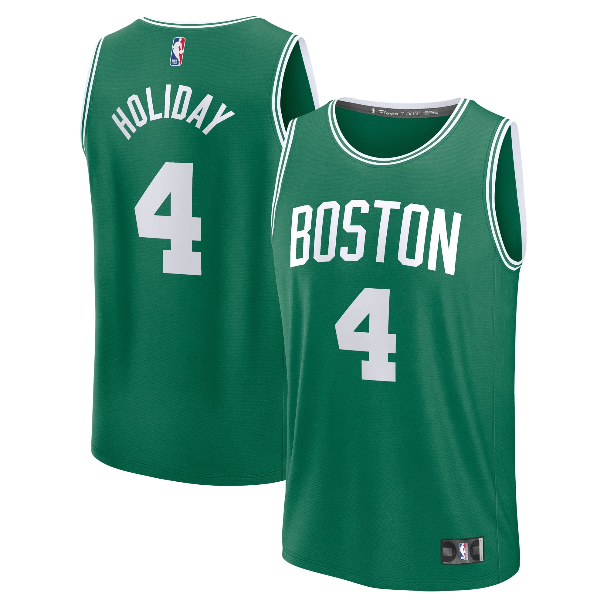 Men's Fanatics Branded Jrue Holiday Kelly Green Boston Celtics Fast Break Player Jersey - Icon Edition