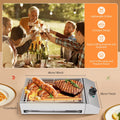 Miumaeov 110V Electric Grill 1800W Stainless Steel Electric Indoor Searing Grill BBQ Electric Cooking Grill Smokeless Barbecue Oven Grill for Home 54x28x13cm