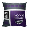 Sacramento Kings NBA Color Block Personalized 18 x 18 Pillow