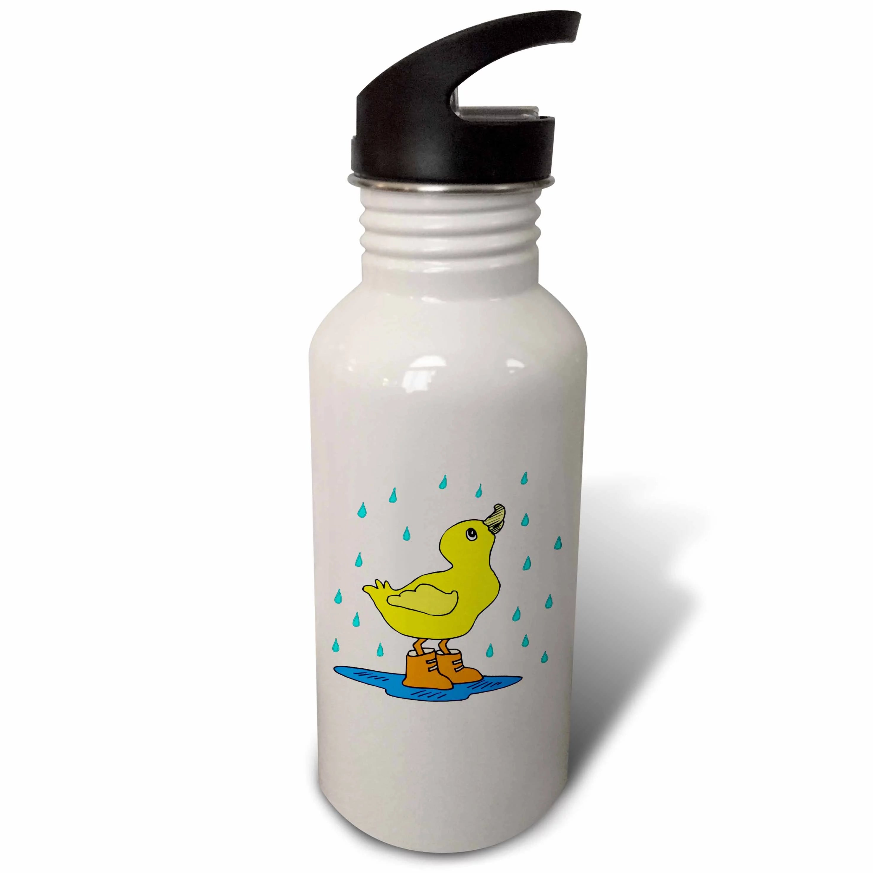 Cute Duckie In Rain 21 oz Sports Water Bottle wb-46539-1
