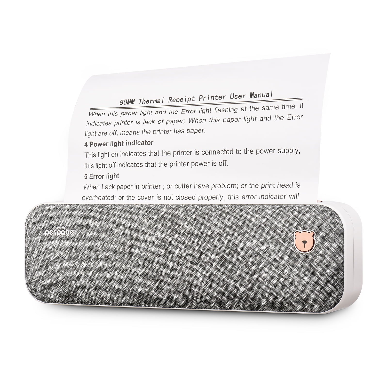 PeriPage Portable Printer, A40 Wireless Bluetooth Thermal Transfer Printer, Portable Thermal Printer, Support 2''/3''/4'' Paper Width, Compatible with Android and iOS, for Office Travel
