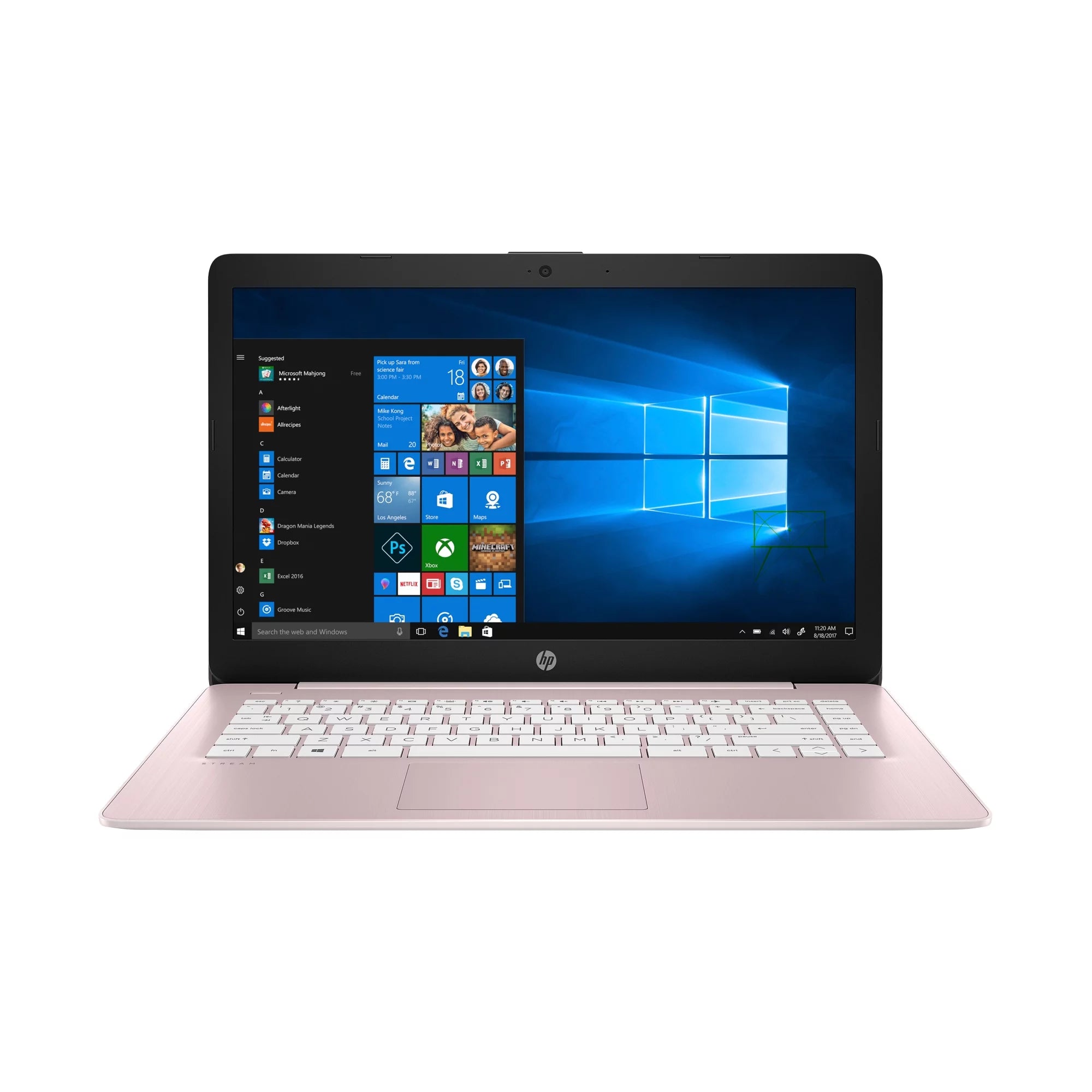 HP Stream 14 Laptop, Intel Celeron N4000, 4GB SDRAM, 32GB eMMC, Office 365 1yr, Rose Pink