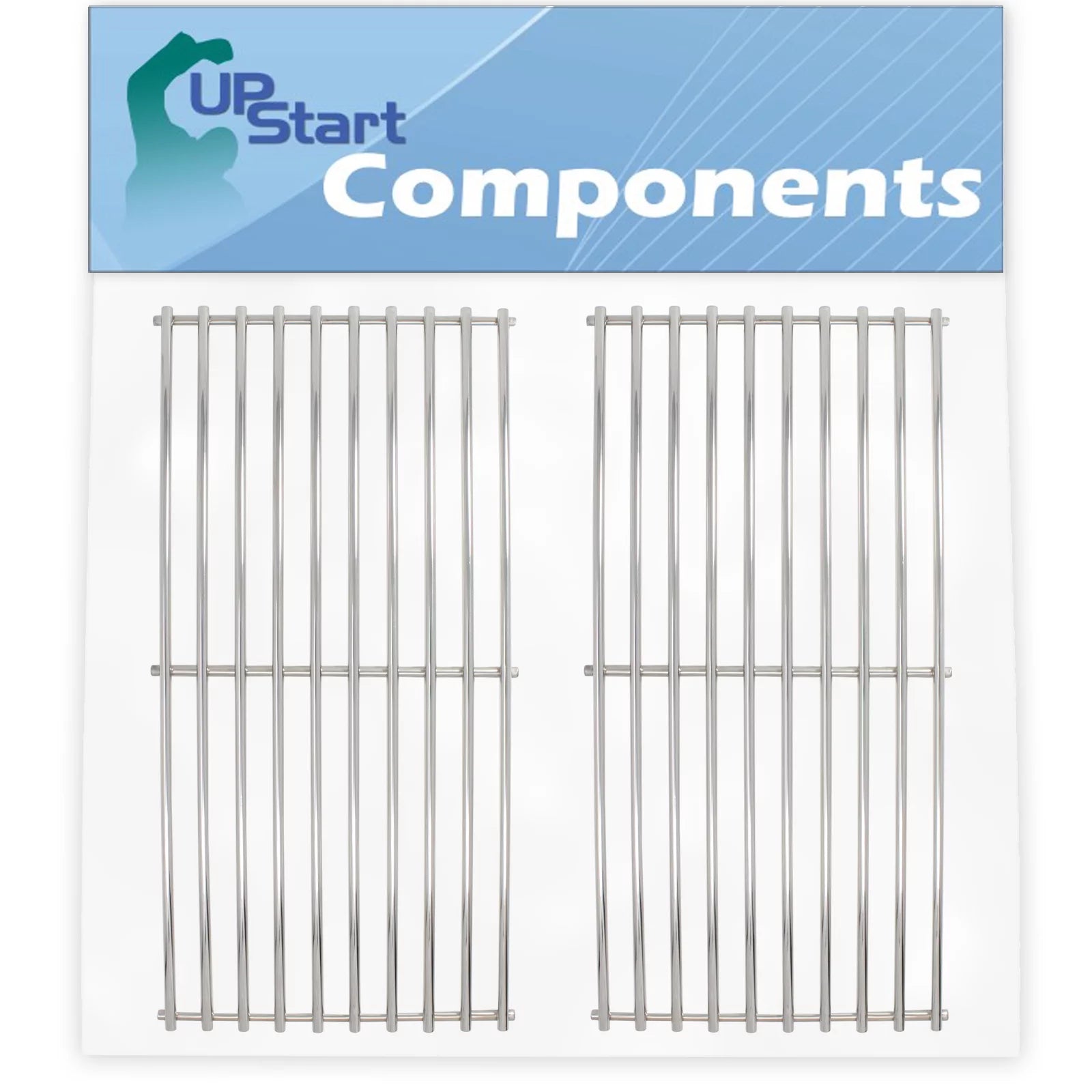 2 Pack BBQ Grill Cooking Grates Replacement for Brinkmann 810 2410 S, 810 2511 S, 810 2411 S, 810 8410 S, 810 8411 5, Charmglow 810 8410 F, 810 9415 W, 810 2411 F - Barbeque Grid 17 3/4