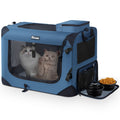 Reerooh Large Pet Carrier 24x17x17, Soft Dog Crate with 2 Bowls, Collapsible Travel Pet Carrier Bag for Cats Dogs Puppies Kittens