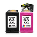 XZMHX Ink Cartridge Replacement for 63 XL 63XL 63XXL 63 XXL for Envy 4520 4512 4516 Officejet 5252 5255 5258 4650 3830 Deskjet 2132 3630 3632 3634 (1 Black, 1 Tri-Color)