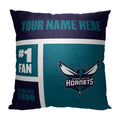 Charlotte Hornets NBA Color Block Personalized 18 x 18 Pillow