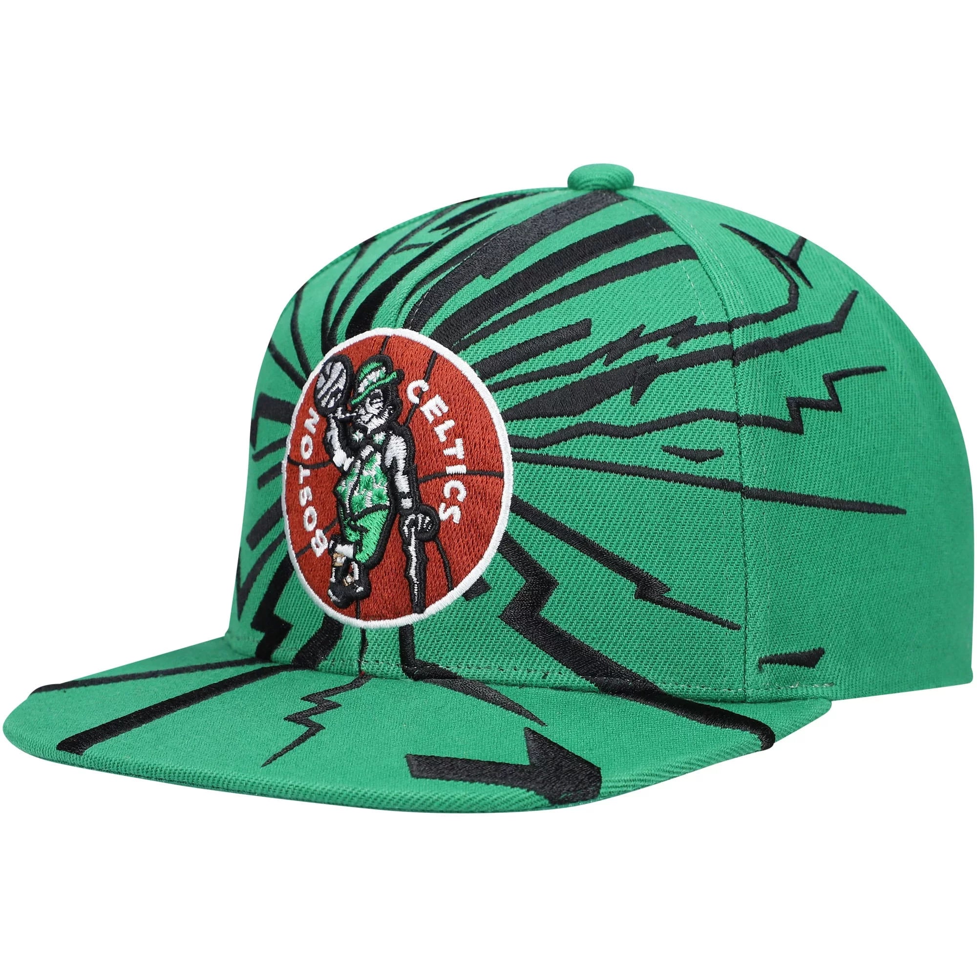 Men's Mitchell & Ness Kelly Green Boston Celtics Hardwood Classics Earthquake Snapback Hat - OSFA