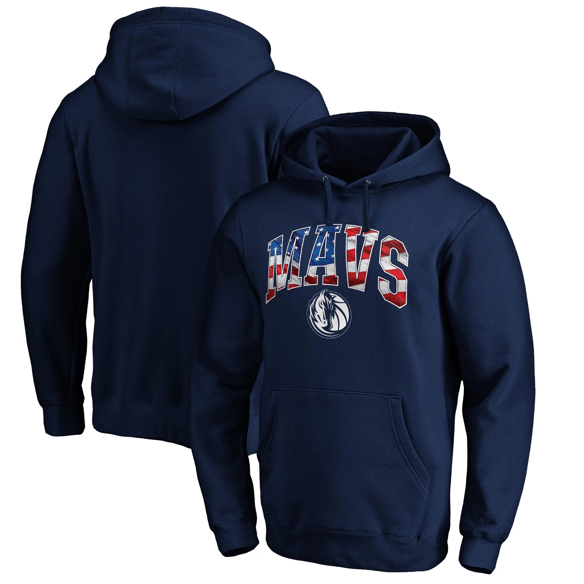 Men's Fanatics Branded Navy Dallas Mavericks Banner Wave Pullover Hoodie