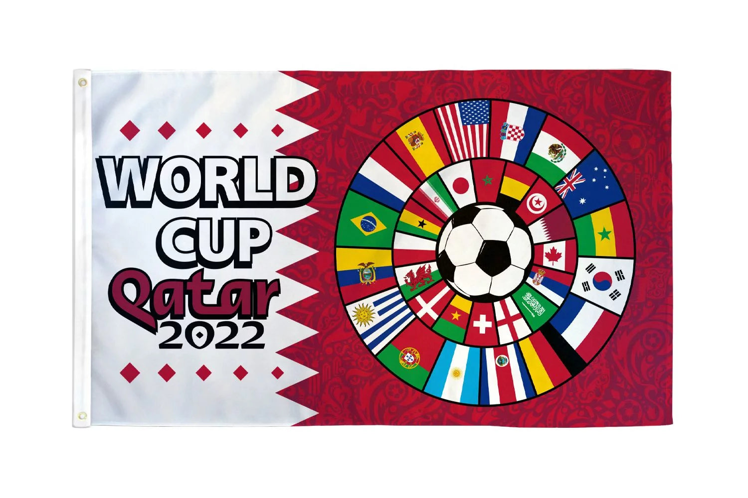 New!!! Qatar 2022 World Cup (Circle) Flag 3X5 Ft Poly
