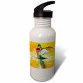 Watercolor of a Mallard duck, Male duck showing off, waterfowl 21 oz Sports Water Bottle wb-184329-1