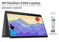 HP Pavilion x360 Touchscreen Laptop, 14 2-in-1 Laptops, Intel Core i5 1235U(Beat i7-1195G7), 8GB RAM, 512GB SSD, Intel Iris Xe Graphics, WiFi, Windows 11 Home in S Mode, Cefesfy Cleaning Brush