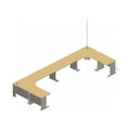 Bush Business Furniture Series A 6-Piece Extended U-Shape Desk in Natural Cherry