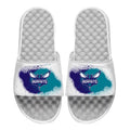 Men's ISlide White Charlotte Hornets Spray Paint Slide Sandals