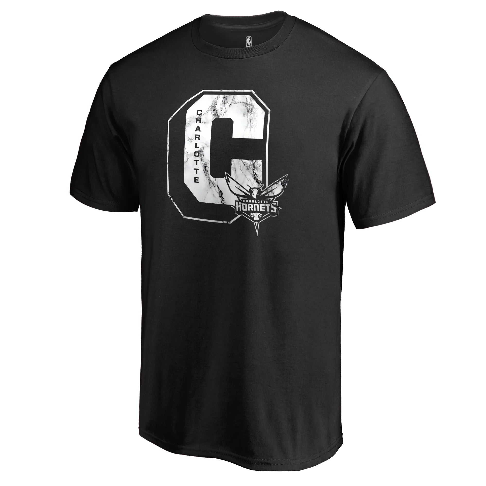 Men's Fanatics Branded Black Charlotte Hornets Letterman T-Shirt