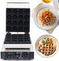 Commercial Mini Waffle Baker Round Shape Pancake Baker Dessert Breakfast DIY