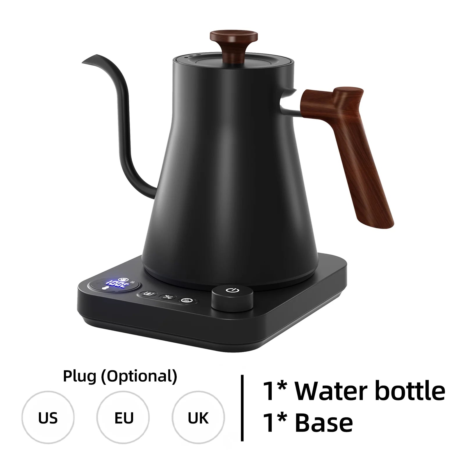 Pristin Electric Kettle,Display Auto Stainless Steel Boiler Stainless LCD 1200W Fast Water kettle kettle NTC Temperature Steel Inner Over Coffee Auto Shut Water Boiler Off 0.9L Coffee Tea Shut Off